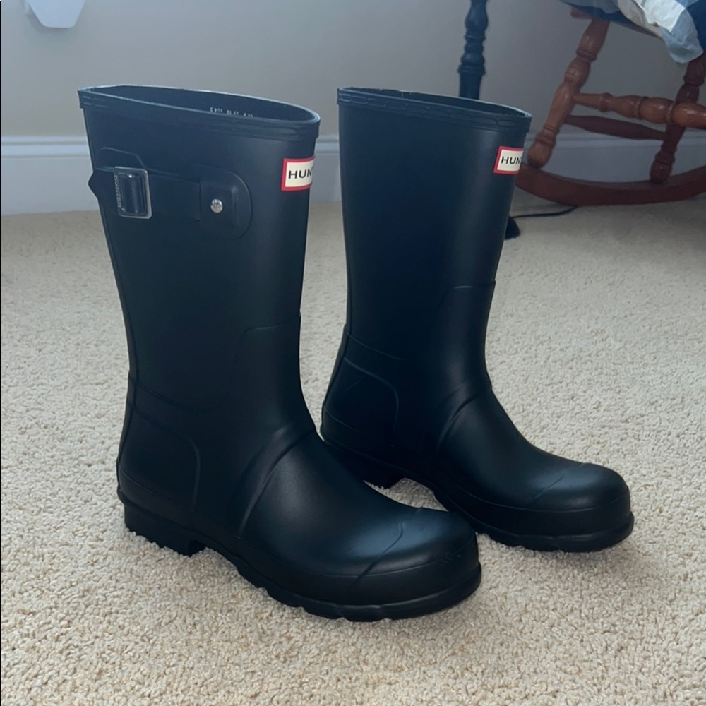Men’s Hunter Black Rain & Snow Boots with Signature Buckle